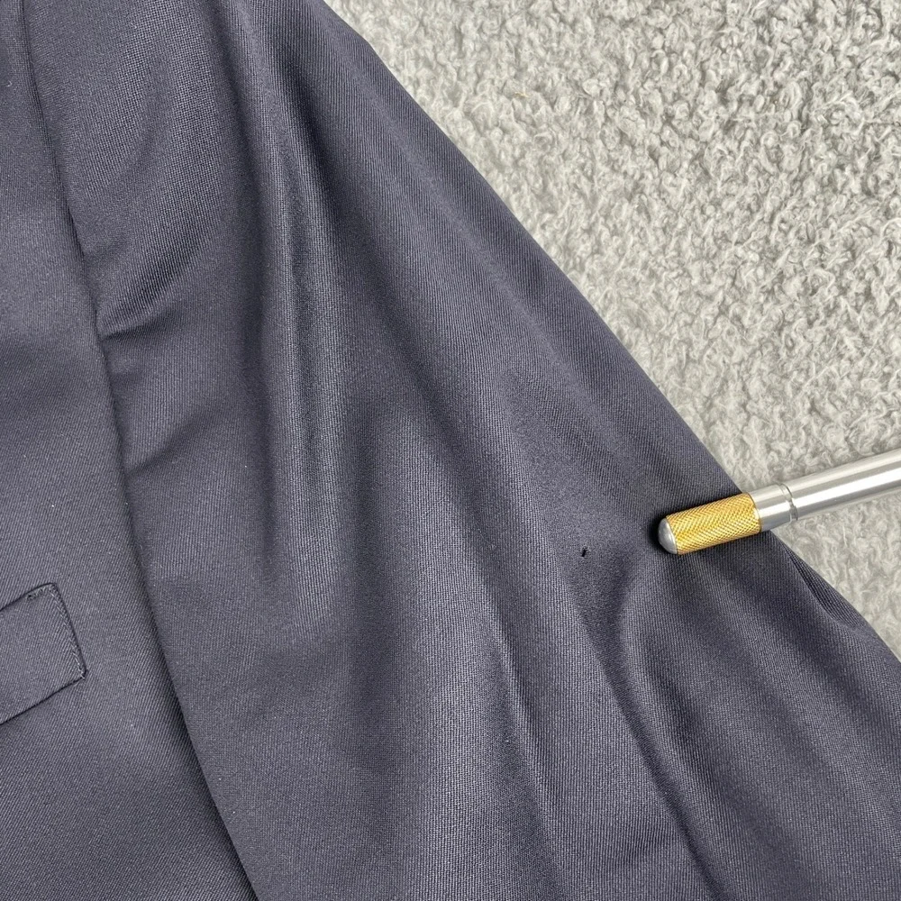 Hart Schaffner Marx Gold Blazer Mens 42R Navy Blue Sport Coat Vintage Jacket USA